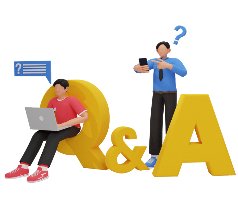 Customer support and FAQ guidance illustration